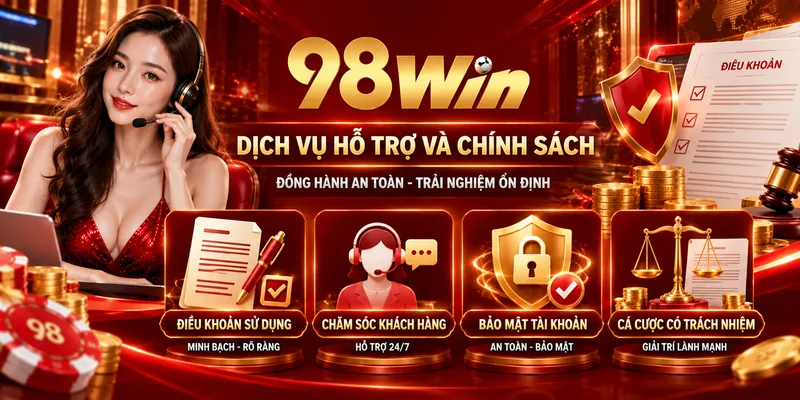 98WIN 21 Chính sách vận hành, bảo mật tài khoản và dịch vụ chăm sóc khách hàng 98win